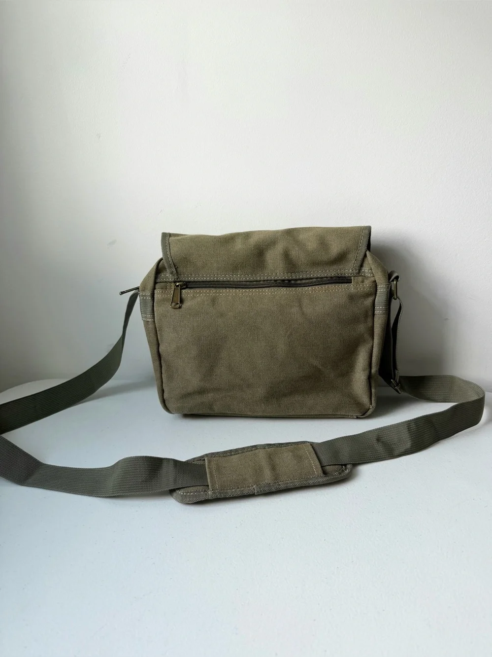 Olive Green Messenger Bag Small Canvas  Multi Storage Tactical Hunting Camping